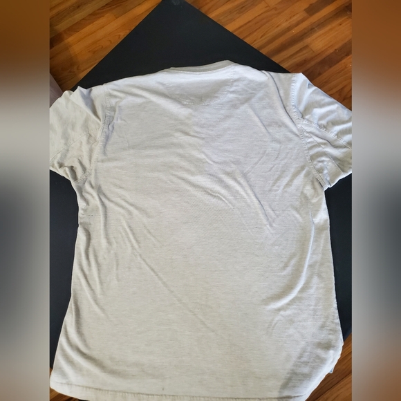 Smith's Workwear Henley Shirt Mens 2XL Cream Short Sleeve Pocket Workwear Tee - Picture 4 of 8